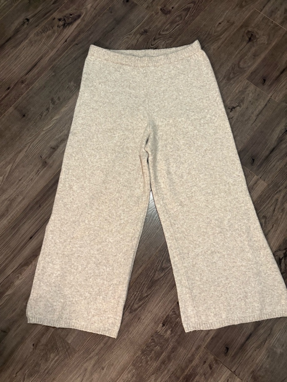 H&M Knit pants Alpaca blend wide leg pull on lounge wear leg slit